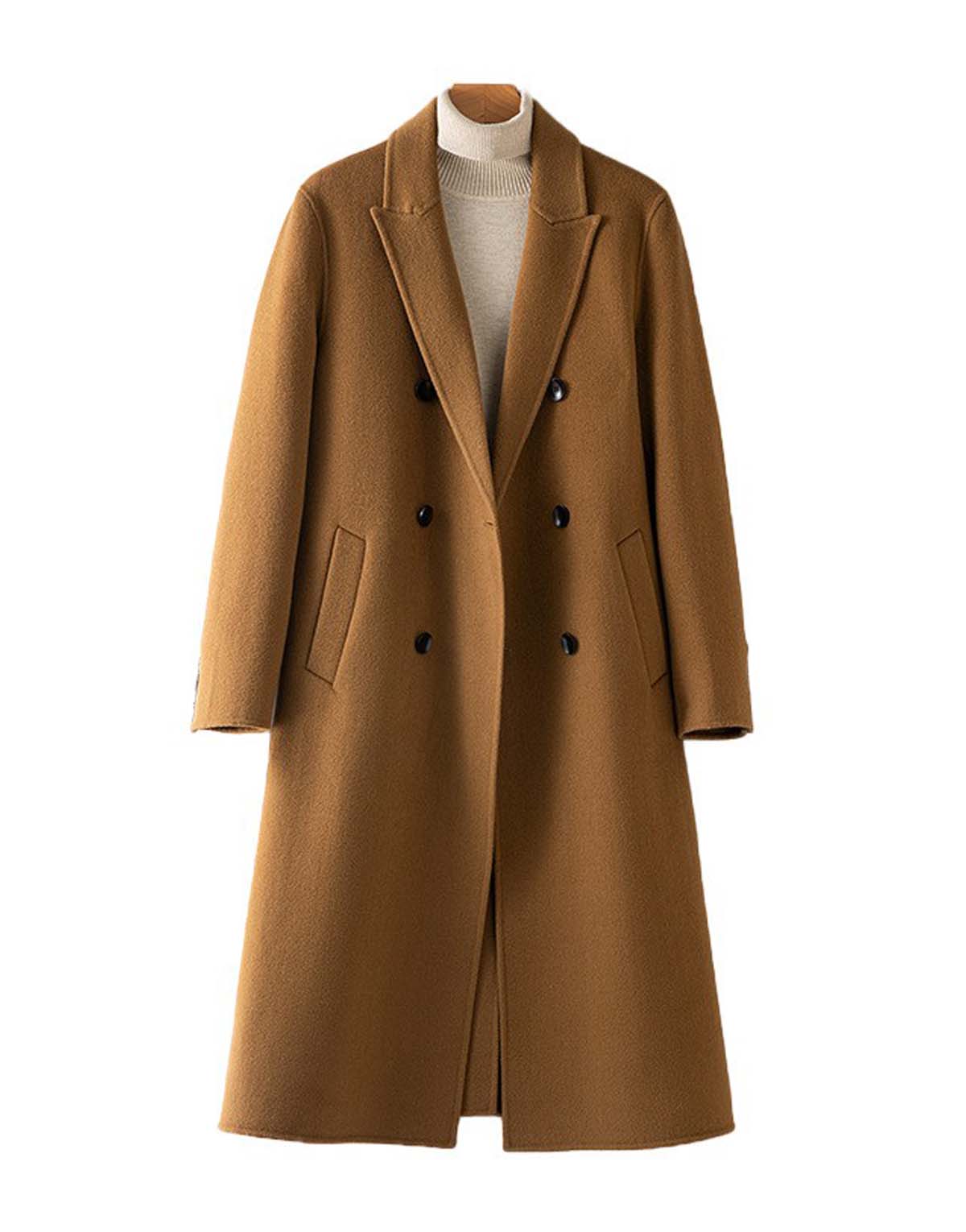 Double-sided Wool Long Coat High-End Feeling-w9007
